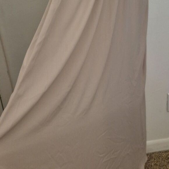Show Me Your Mumu Amanda Maxi Dress XL Tan High Neck Empire Waist Open Back NWOT - Picture 10 of 10